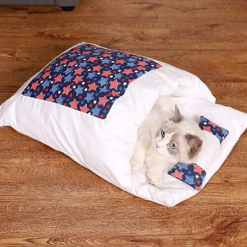 CozyNest Washable Cat Bed with plush design, offering warmth and comfort for dogs & cats.