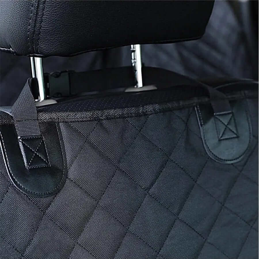 CozyRide Deluxe Dog Car Booster Seat headrest cover with durable oxford material for secure dog travel.
