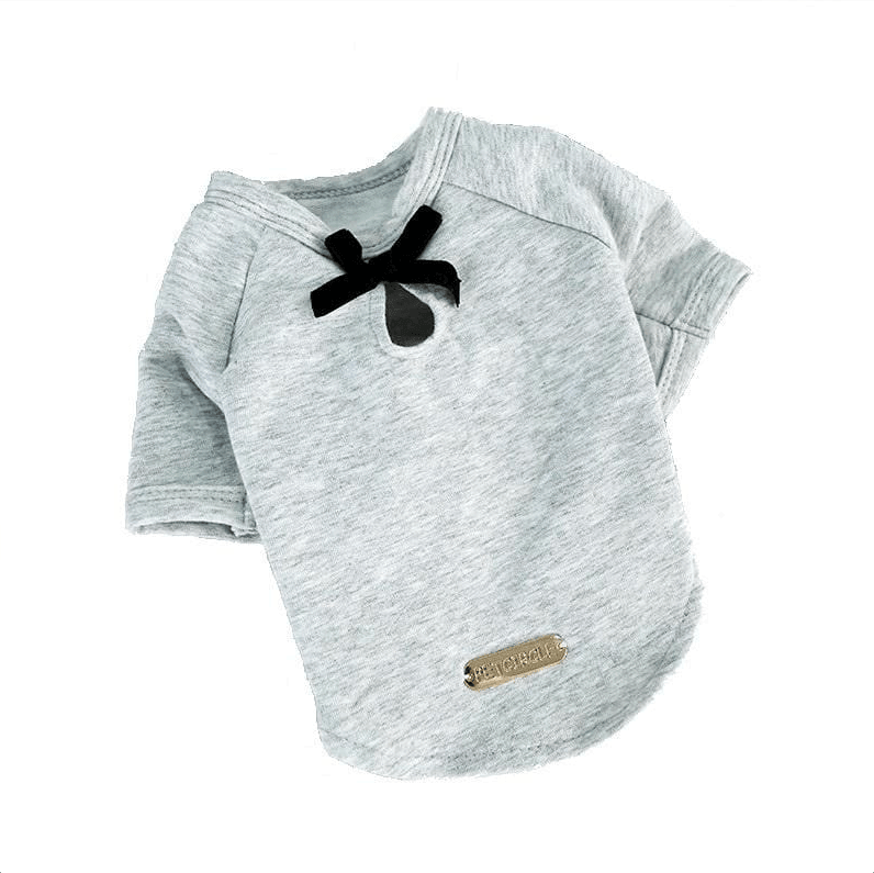 Cute & Comfortable Bow Tie Pet T-shirt, breathable dog shirt for spring and autumn, by Dogs & Cats brand.