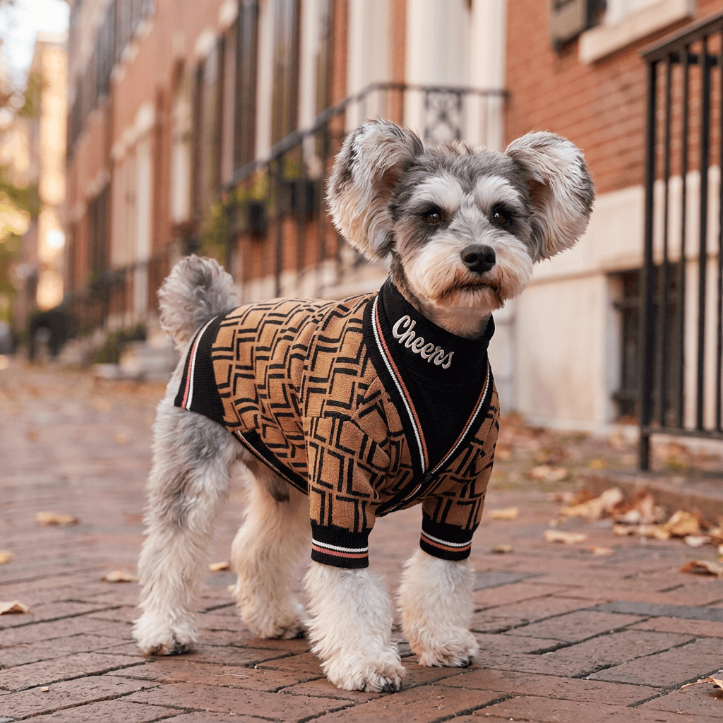 Dog Clothes Sweater by Dogs & Cats, featuring breathable fleece, V-neckline, and short sleeves for comfort.