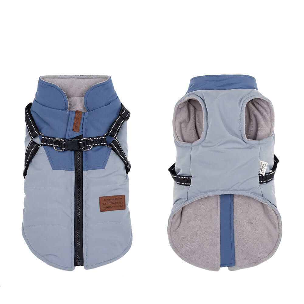 Dog Jacket with Harness, waterproof and windproof, stylish design for dogs and cats, keep your pet warm and dry.