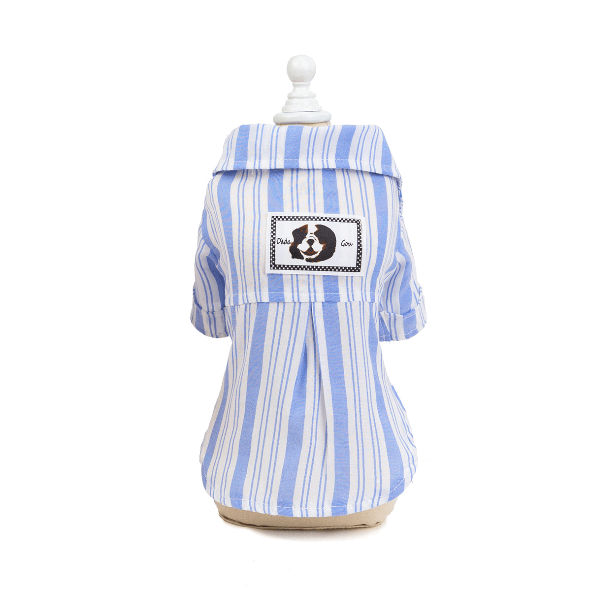 Dog Striped Pet Shirt - step-in design, fuzzy fasteners, adjustable, machine washable, leash hole - Dogs & Cats brand