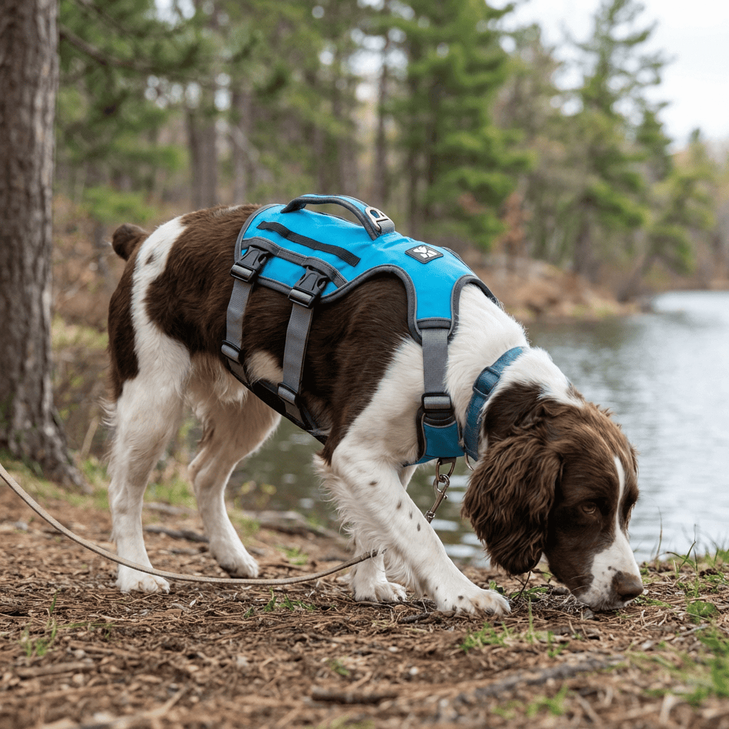Dog Thoracolumbar Harness, comfortable harness for dogs, features soft mesh, durable fastener, by Dogs & Cats.