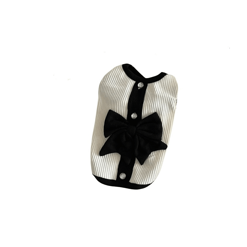 Elegant Pet Bow Dress for Dogs & Cats featuring a stylish bow and button details, perfect for special occasions.