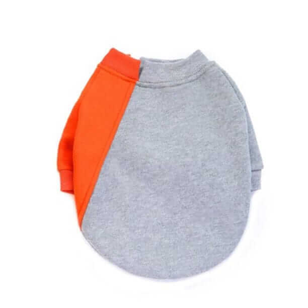 Fleece Soft Contrast Color Sweater for dogs, featuring ribbed sleeves, comfortable fit, and made by Dogs & Cats.