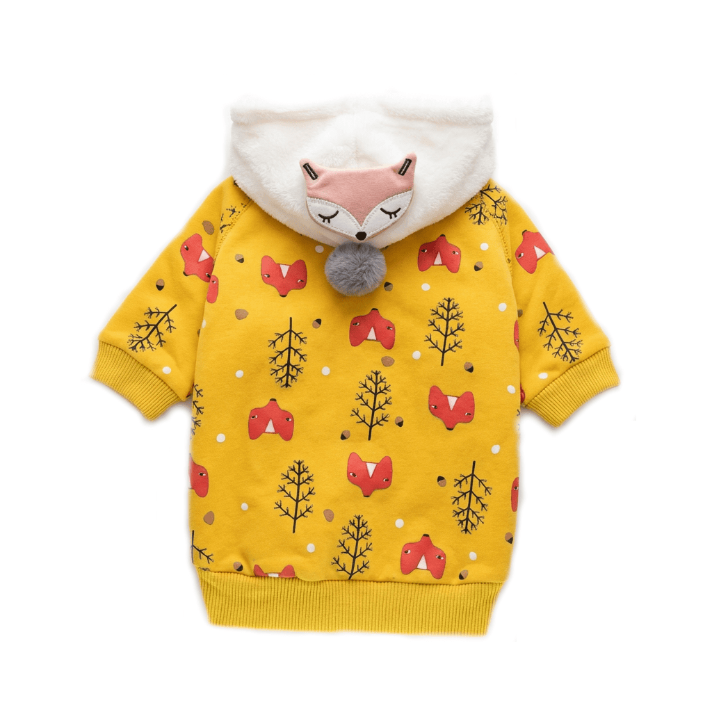 Christmas Tree Printed Dog Top - Dog sweater with fox design, cotton material, breathable, lightweight. Dogs & Cats.