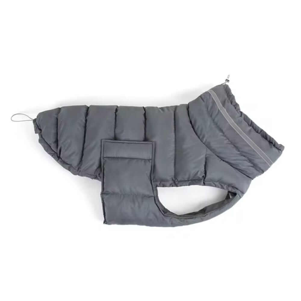 FrostGuard Reflective Dog Jacket, padded waterproof jacket for dogs, features reflective strips, Dogs & Cats brand.