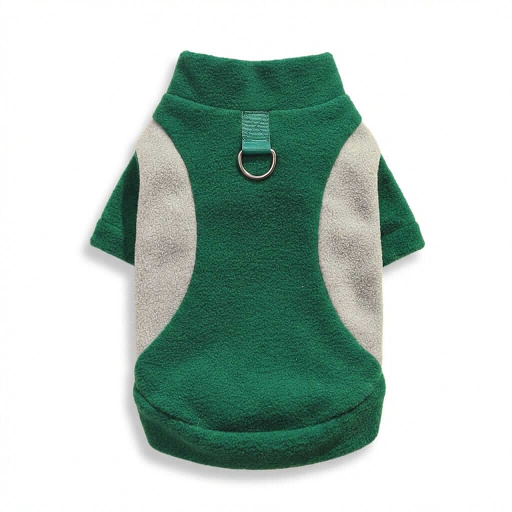 Heritage Thermal Dog Sweatshirt in green with soft fleece, D-ring, and stylish design for dogs and cats.