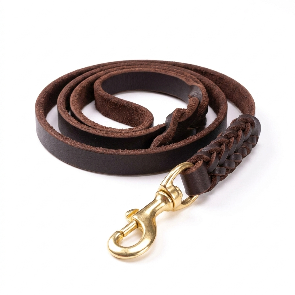 Super Soft Leather Dog Leash for Large Dogs