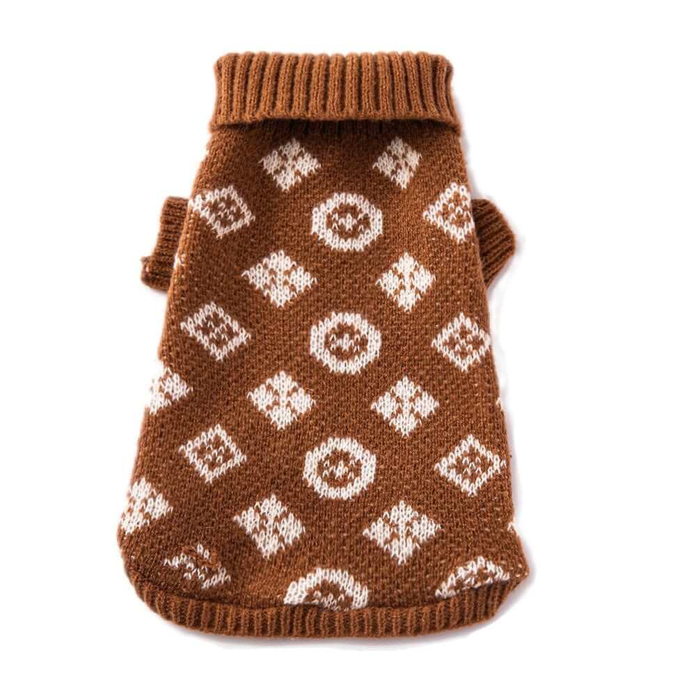 High-Neck Dog Sweater, stylish winter pet apparel, warm knit design for Dogs & Cats.