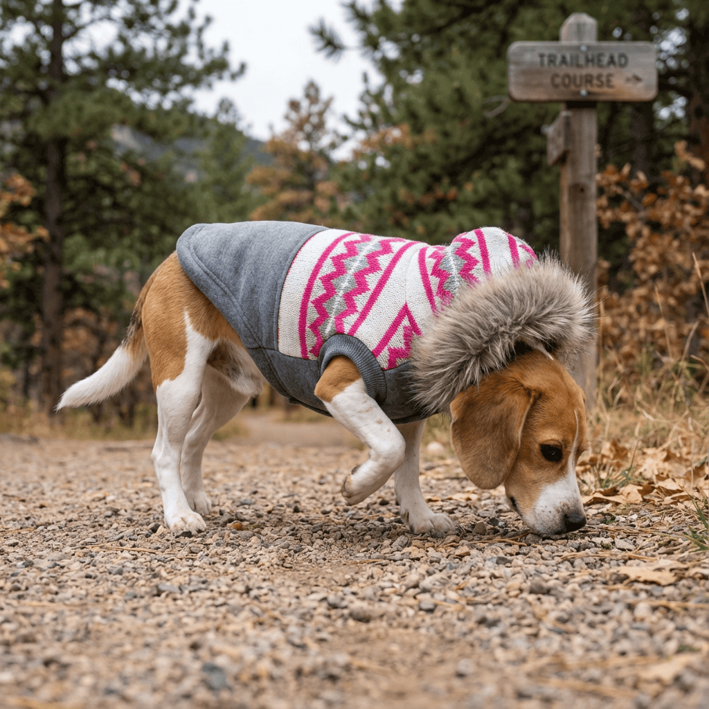 High Roller Fur Collar Trench Coat for dogs with fur trim collar, soft fabric and cozy design by Dogs & Cats.