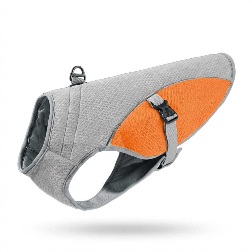 HydroChill Performance Harness for Dogs, lightweight cooling dog vest, breathable design, secure fit, Dogs & Cats brand.