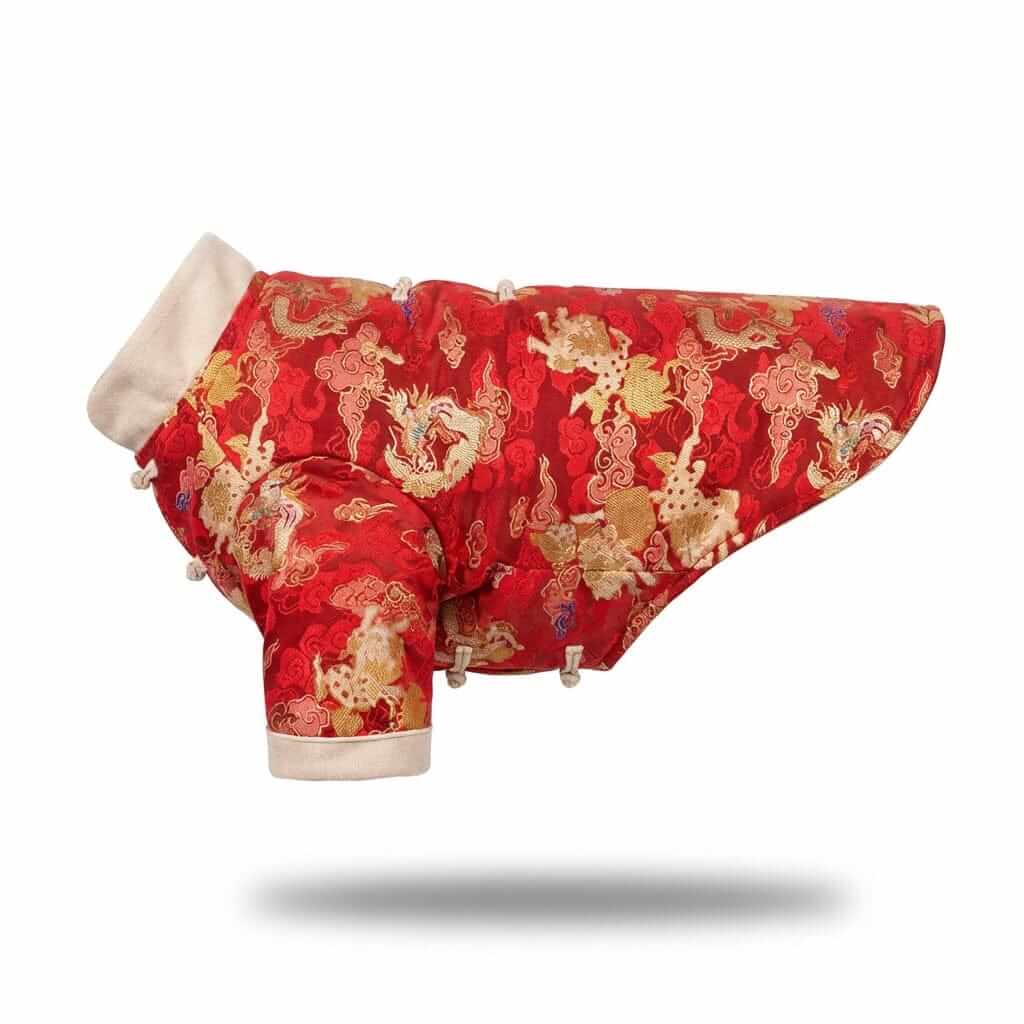 Imperial Celebration Dog Jacket, elegant festive dog coat with sophisticated style, breathable fabric by Dogs & Cats.