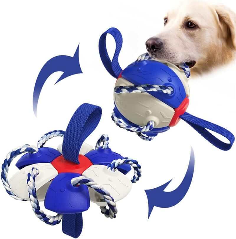 Indestructible Dog Ball & Interactive Toy for dogs, durable with ropes for interactive play and fetch.
