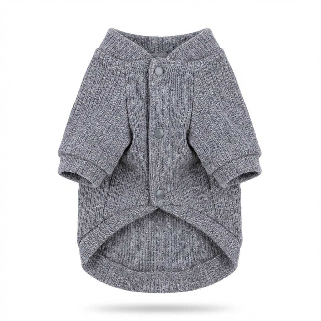 Knitted Dog Winter Sweater - grey knit sweater for dogs, ultra-soft and warm, designed for chilly nights, by Dogs & Cats.