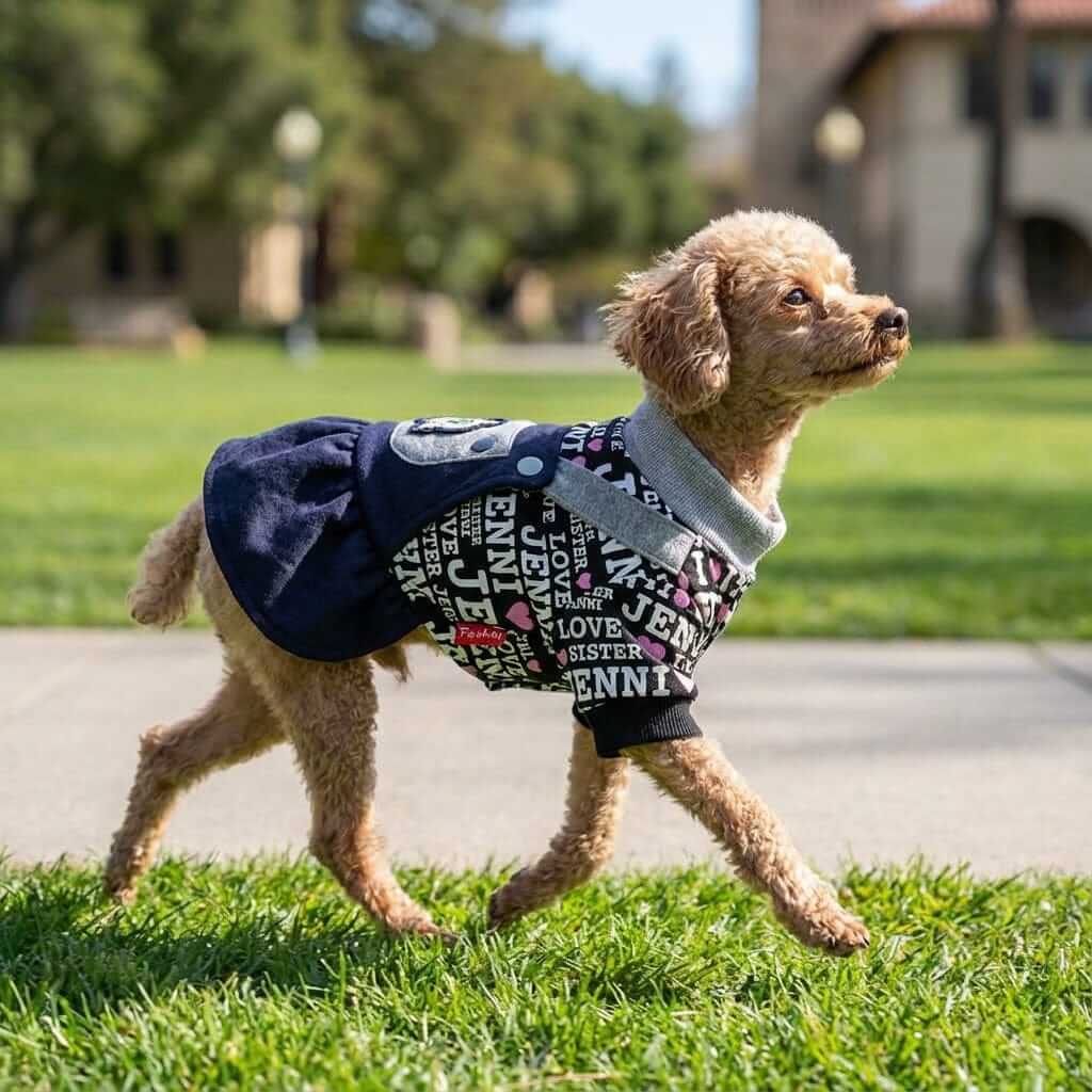 Dog wearing Love Letter Short Sleeve Sweater, breathable soft-knit pullover for pets by Dogs & Cats.