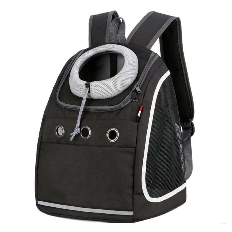 LuxeFold Pet Carrier Bag, luxury pet backpack, breathable carrier for small dogs & cats, travel comfort.
