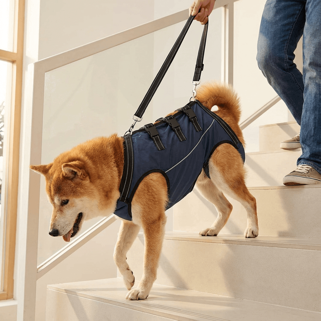 MobilityLift Dog Support Harness on a dog, providing reliable support for mobility challenges in Dogs & Cats.