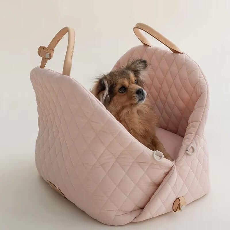 Multifunctional Pet Travel Bag for Dogs & Cats, quilted design, comfortable and stylish pet carrier.