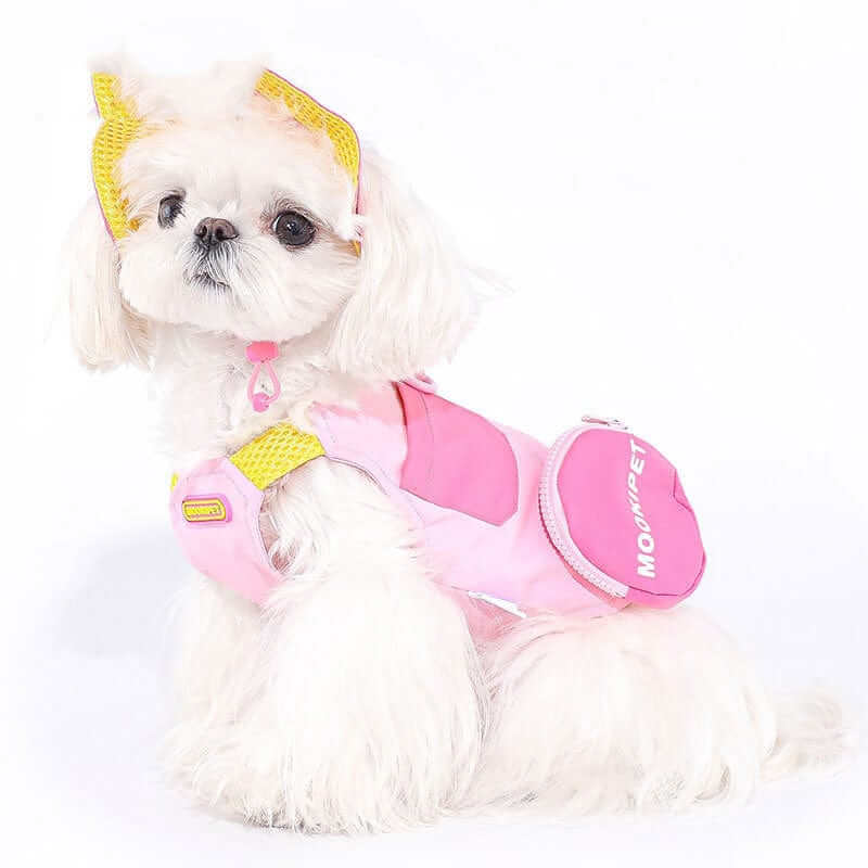Mushroom Pendant Charm Dog Summer Vest for small dogs, featuring breathable material and cute mushroom pendant from Dogs & Cats.