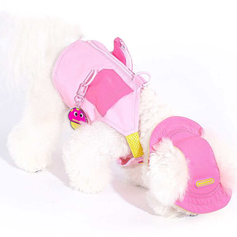 Mushroom Pendant Charm Dog Summer Vest featuring a cute mushroom charm and bright pink design for small dogs.