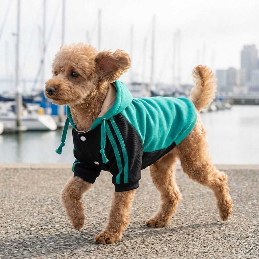 One The Ready Dog Hooded Sweater, stylish dog sweater, breathable fabric, Dogs & Cats brand, perfect for dogs.