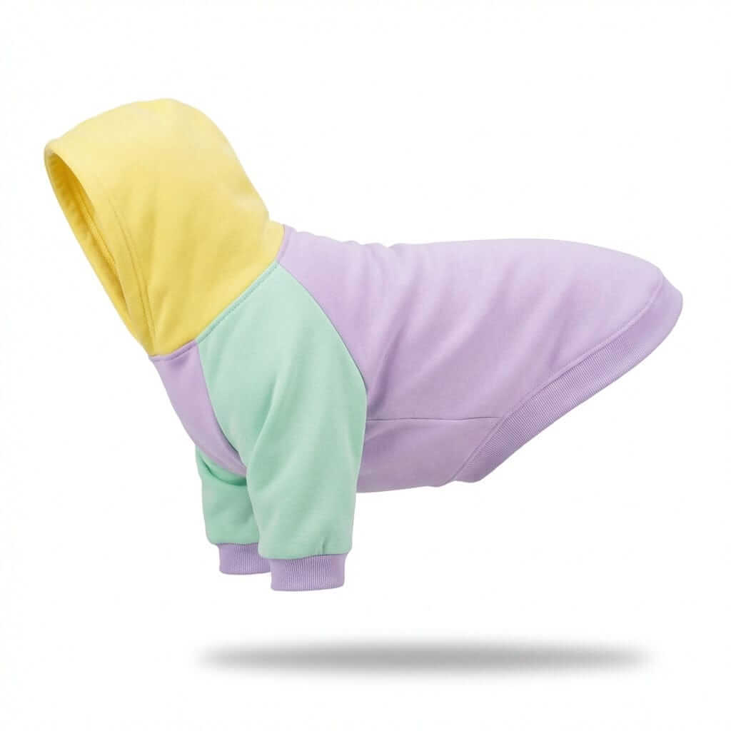 Pastel Comfort Dog Hoodie, soft cotton hoodie for dogs, lightweight warmth, Dogs & Cats brand.