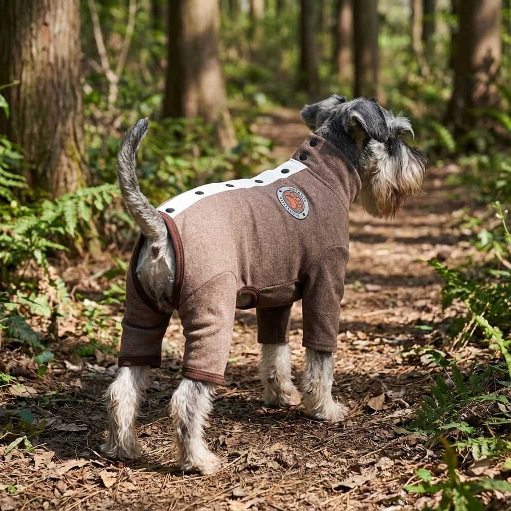 Paw Print Teddy Dog Sweater, cozy fleece outfit for dogs, features breathable fabric, Dogs & Cats brand.