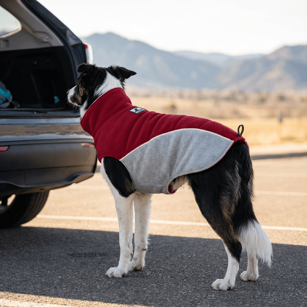 Pet Fleece Warm Coat for dogs & cats, featuring a soft fleece lining and water-resistant exterior.