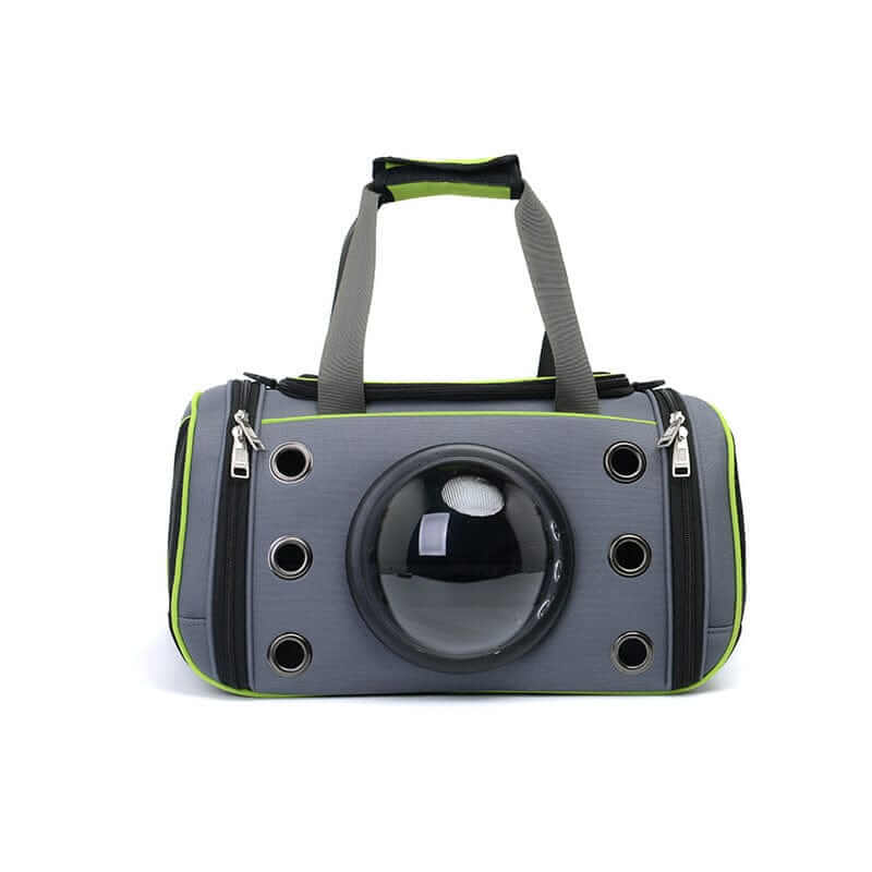 Pet Space Capsule Backpack, stylish pet carrier with semi-sphere window for dogs & cats, perfect for adventures.