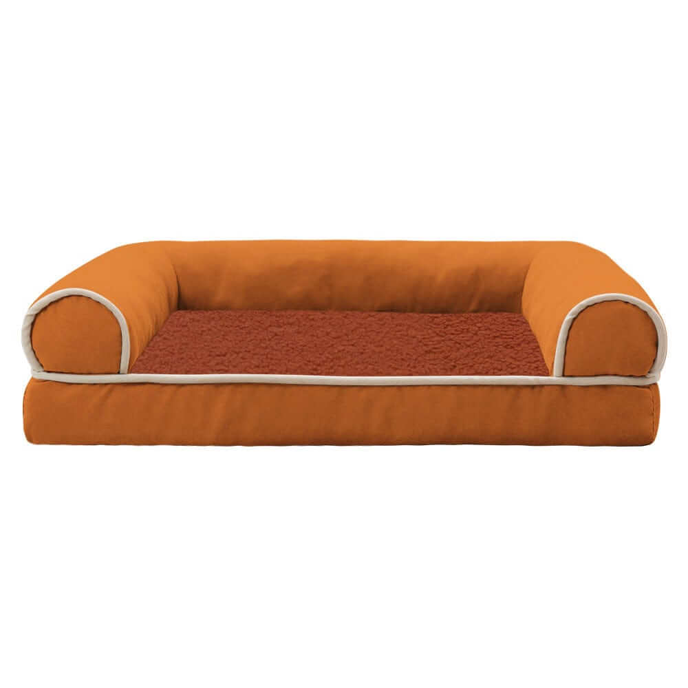 Plush Orthopedic Pet Bed Lounge, memory foam comfort, stylish design, perfect for dogs & cats, non-slip bottom.