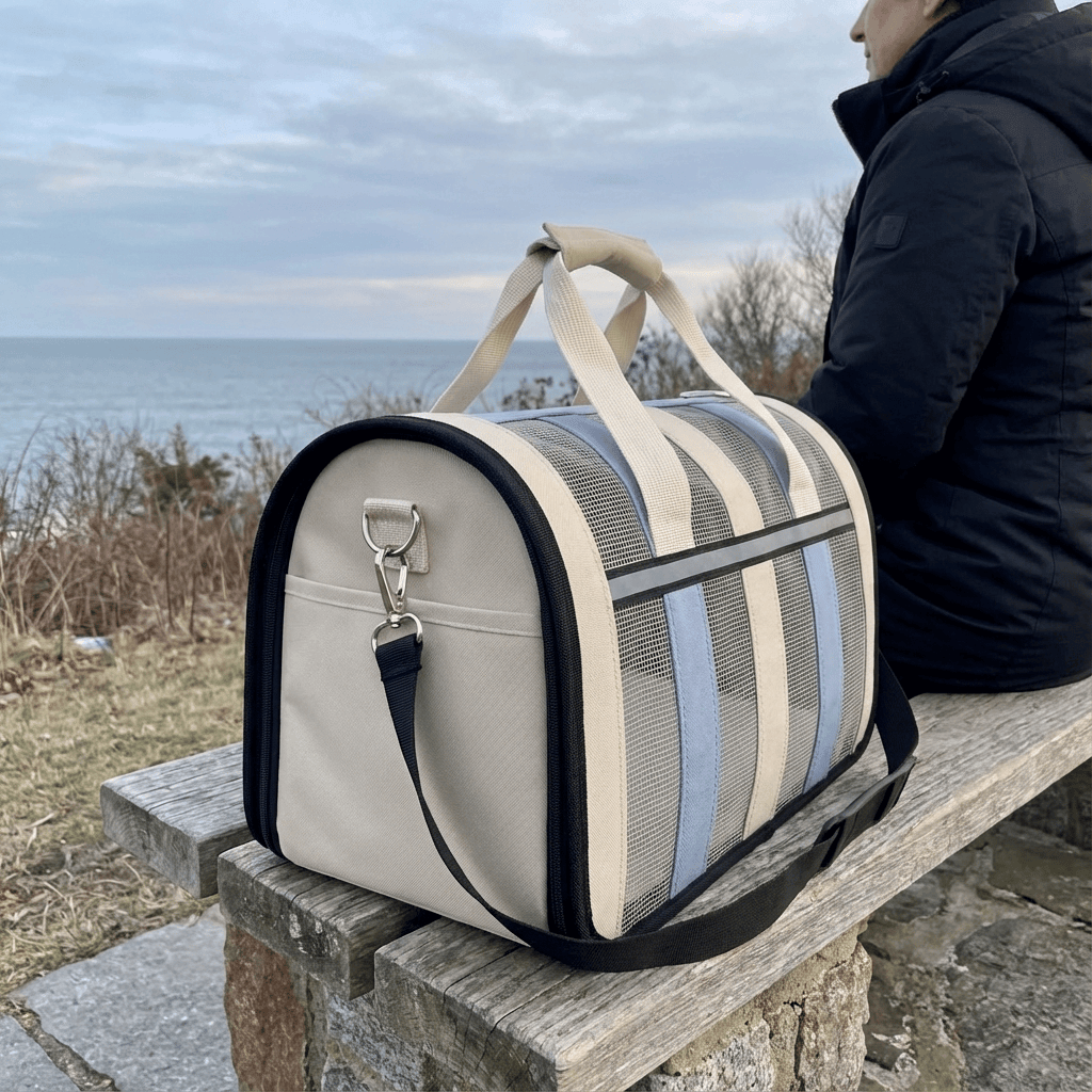 Portable Crossbody Pet Carrier - versatile pet transport bag with hands-free design for dogs & cats.