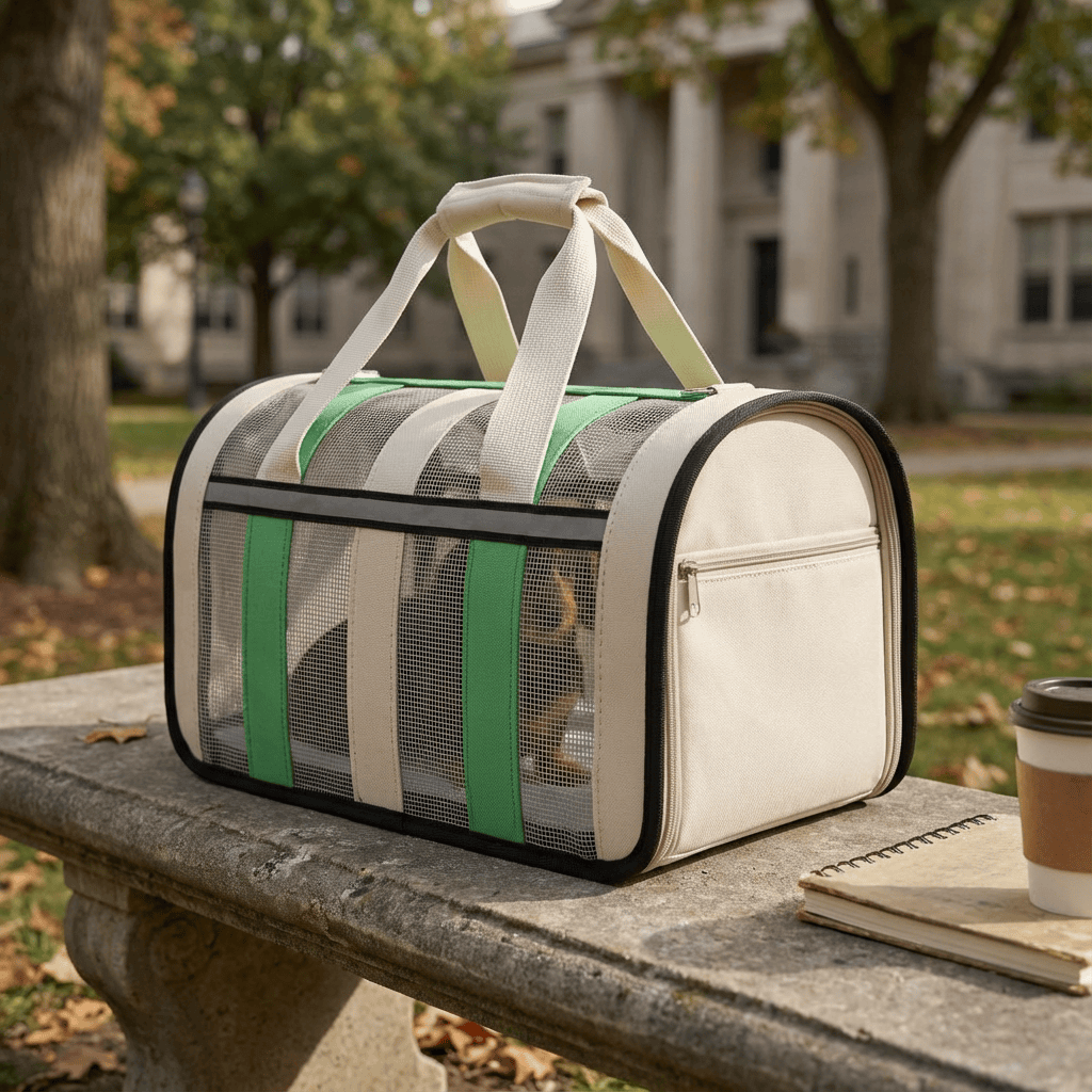 Portable Crossbody Pet Carrier - Lightweight pet carrier for dogs & cats with hands-free design and ventilation.