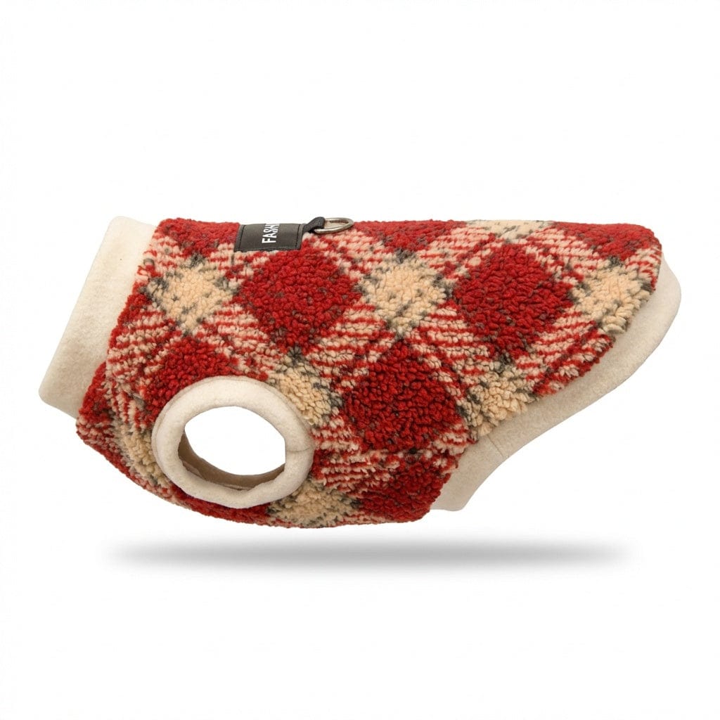 Prestige Plaid Thermal Dog Vest, stylish thermal vest for dogs, warm plaid design, Dogs & Cats brand.