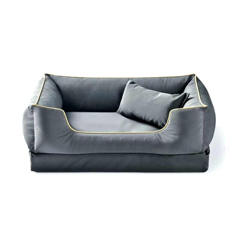 Puddle-Proof Fortress Dog Bed, tough and cozy with waterproof features, perfect for dogs and cats.