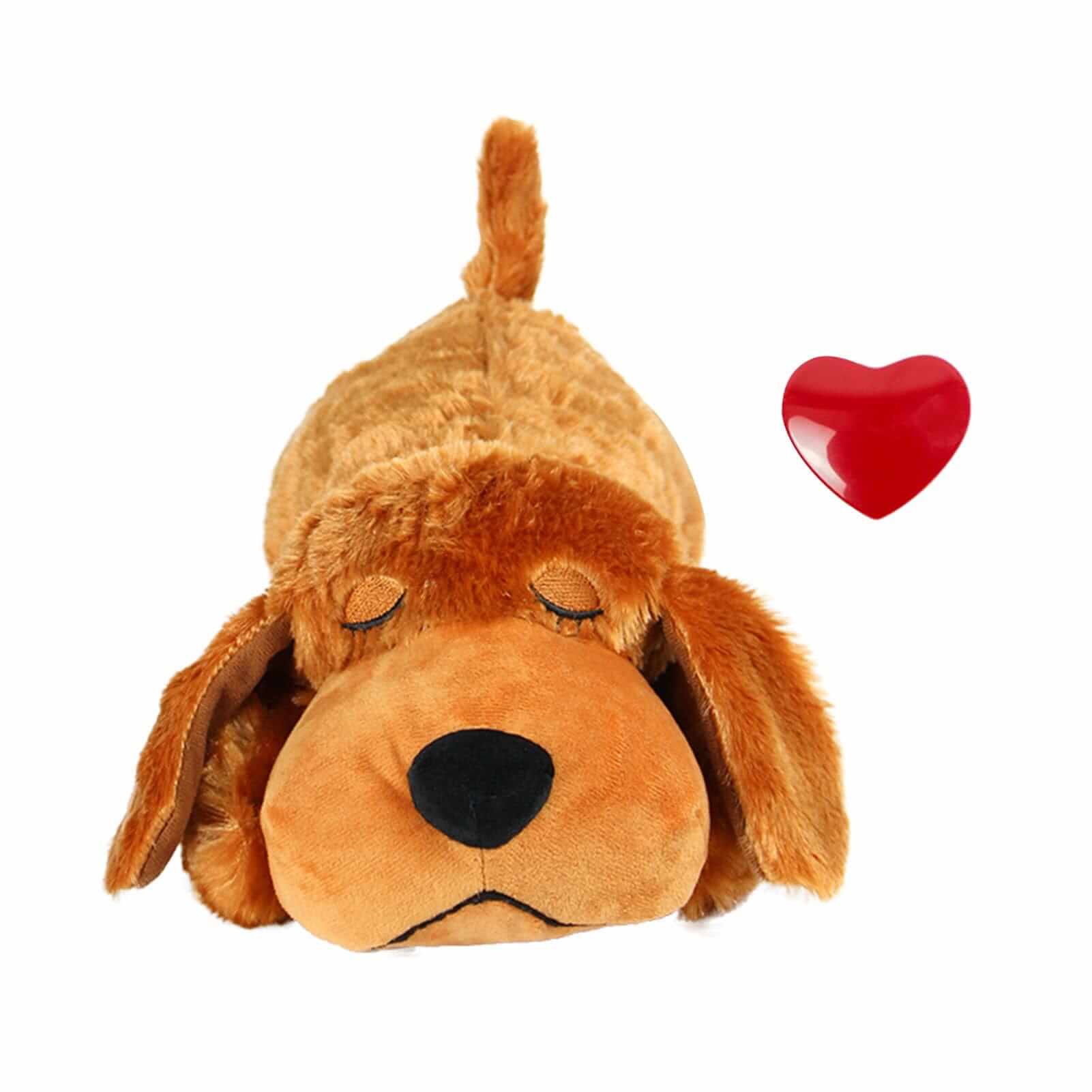 Puppy Soothing Heartbeat Plush Toy designed for dogs and cats, mimics heartbeat sound to comfort anxious pets.
