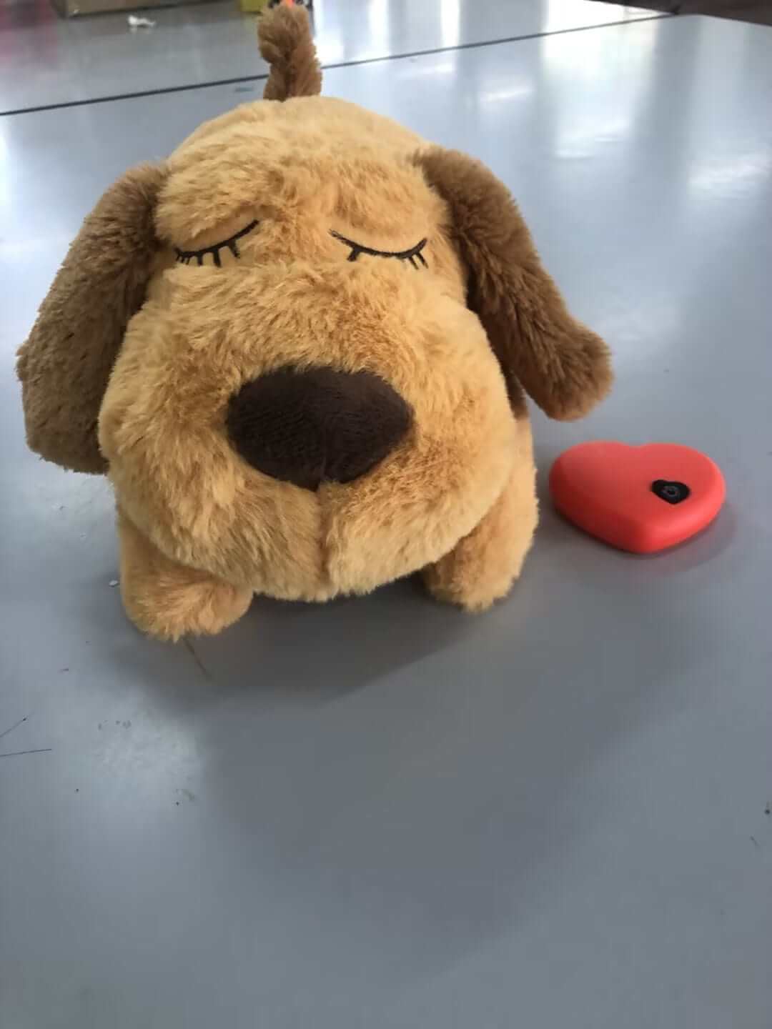 Puppy Soothing Heartbeat Plush Toy designed for calming anxious puppies with heartbeat sound feature.