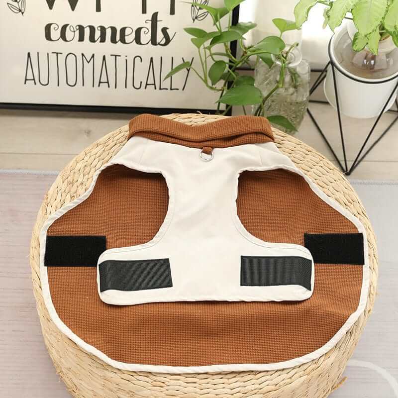 PupShield Waffle Dog Jacket - cozy brown pet coat with windproof features for Dogs & Cats.