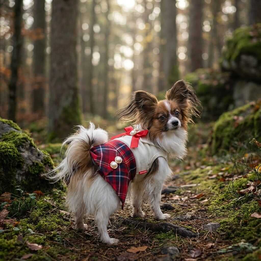 Queen Of Peals Plaid Skirt Dress for dogs, plaid pattern with bowknot, lightweight and breathable, by Dogs & Cats.