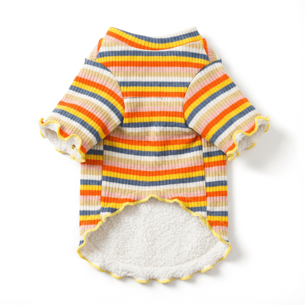 Rainbow Knit Dog Sweater - Cozy sweater for dogs, soft knit fabric, vibrant rainbow design by Dogs & Cats.