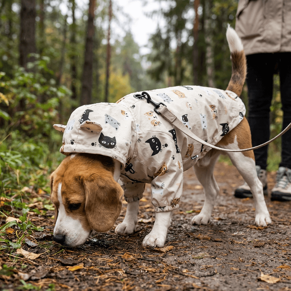 RainShield Dog Jacket for small to medium dogs, waterproof and lightweight, perfect for shielding from rain and wind.