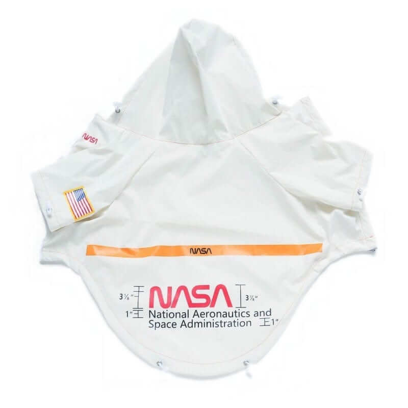 Reflective Space Pet Raincoat for Dogs & Cats, stylish raincoat with NASA design, perfect for outdoor adventures.