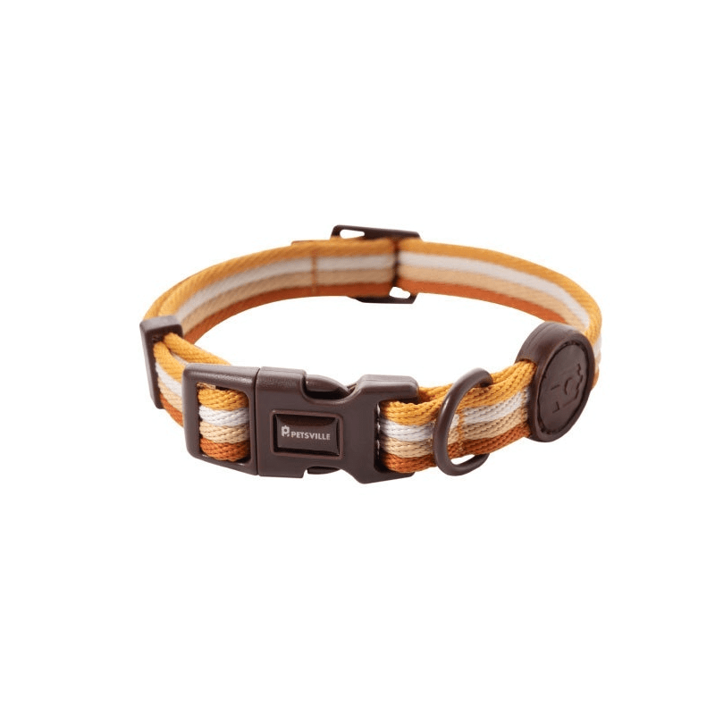 RetroRecord Dog Harness Set collar in retro design for small to medium dogs by Dogs & Cats, featuring comfort and durability.