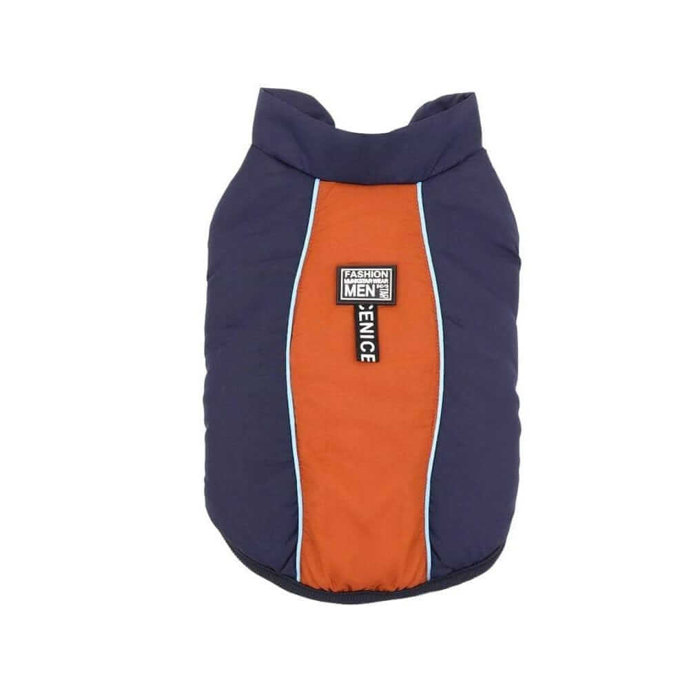 Ribbed Hem Dog Jacket - Water-repellent shell for winter, perfect for dogs and cats with comfort and style.