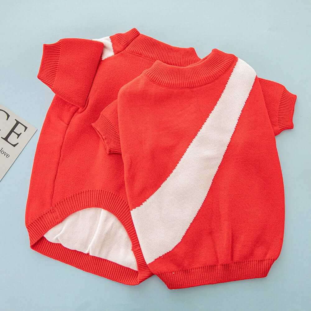 SnugFit Dog Sweater in vibrant red, featuring soft fabric and stylish design for Dogs & Cats.