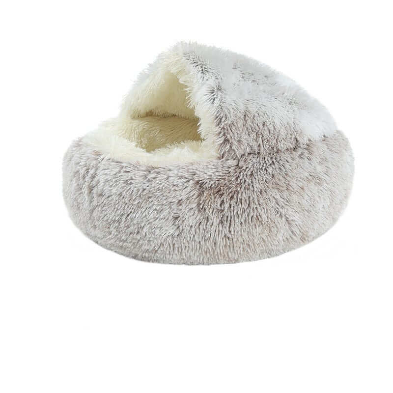 SnuggleNest Plush Cave Cat Bed - cozy round bed for cats & small dogs, soft plush fabric, cave-like cover, Dogs & Cats brand