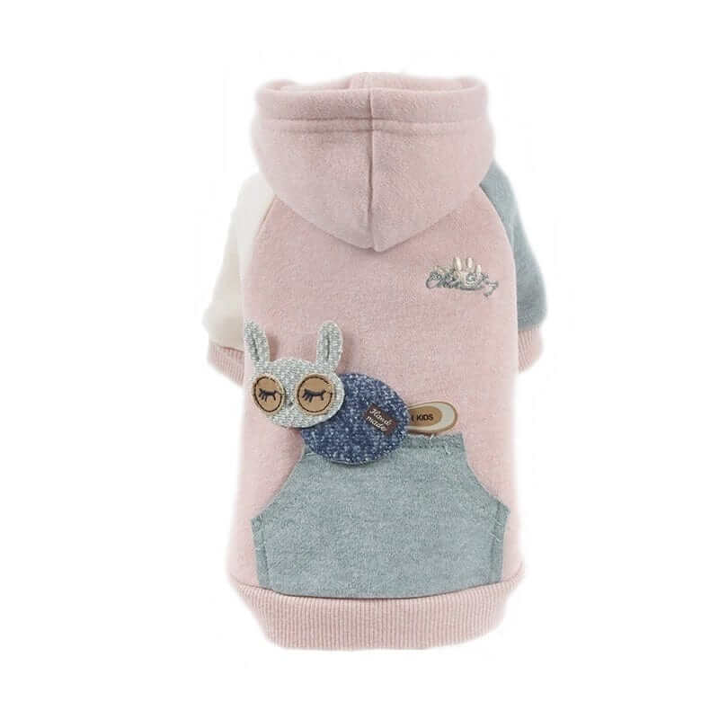 SnugglePup Dog Hoodie - cozy cotton hoodie for small dogs with cute bunny design by Dogs & Cats.