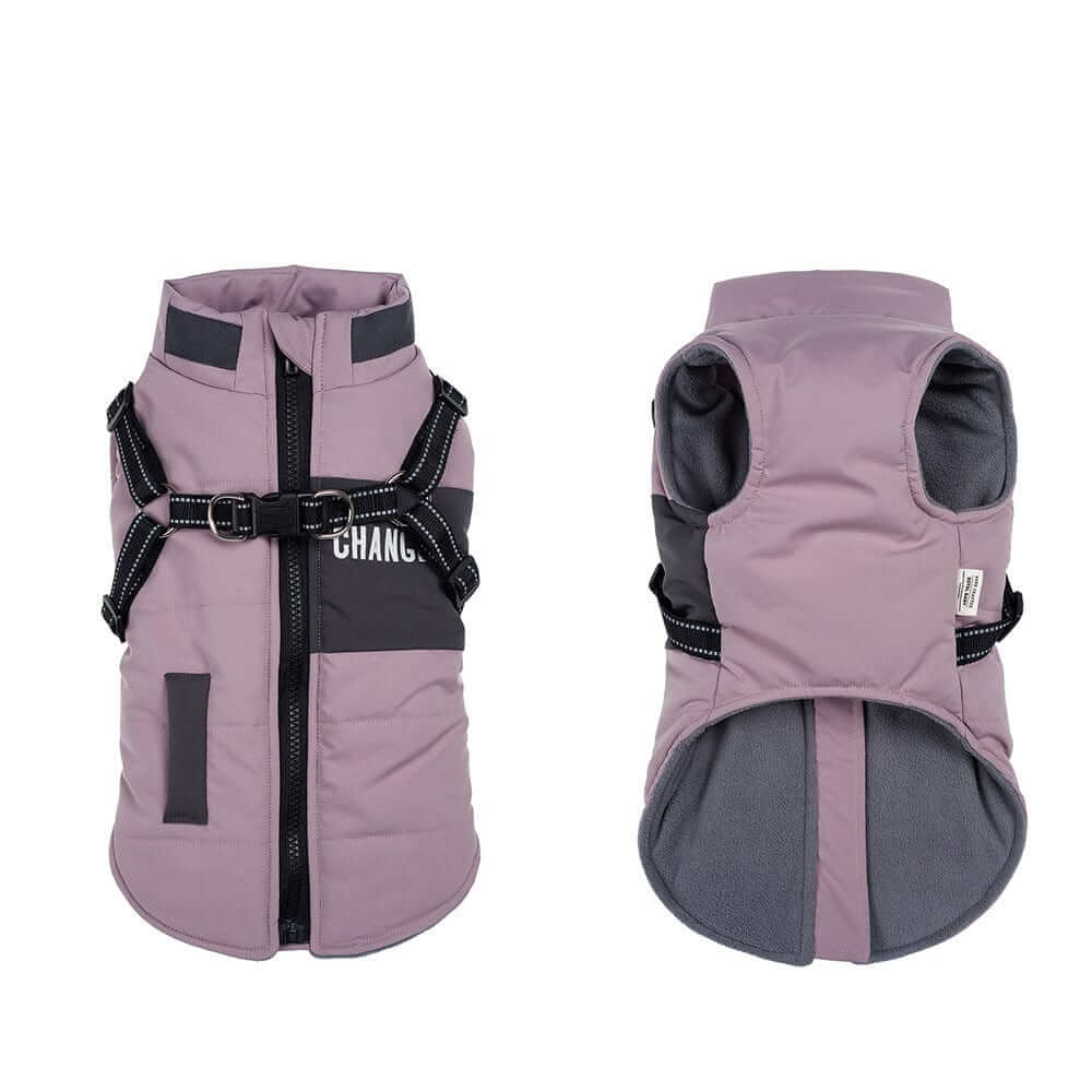 SnugglePup Fleece Vest for dogs & cats, featuring soft fleece, zipper, D-ring for warmth and style.