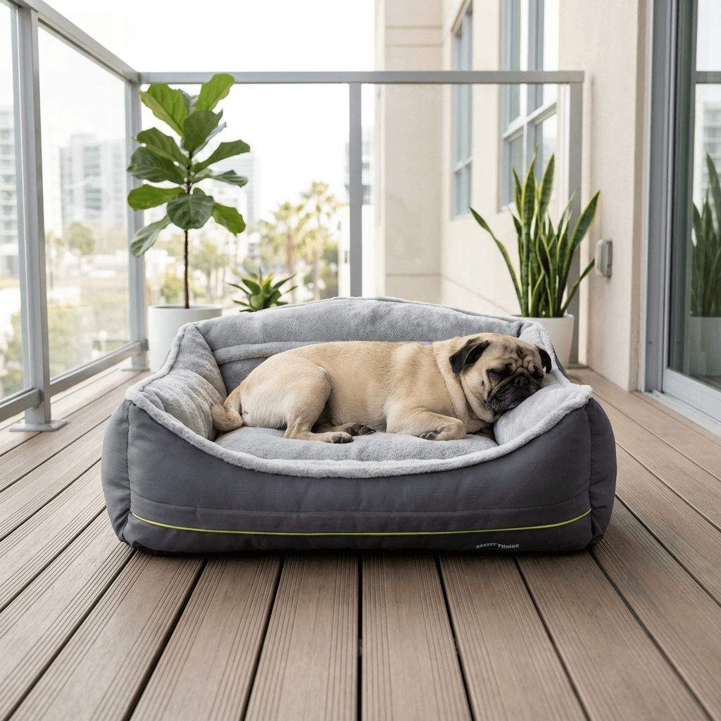 Sofa Style Waterproof Dog Bed with cozy plush surface, ideal for dogs and cats, providing comfort and style for pets.
