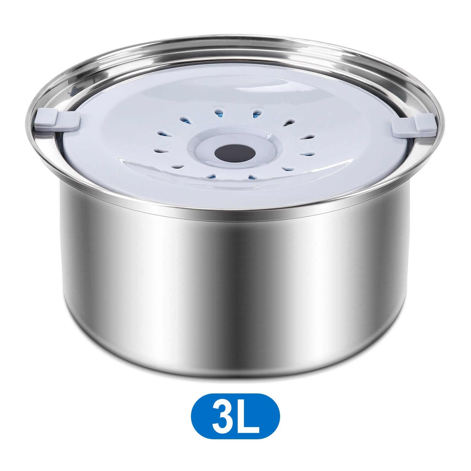 SplashGuard Dog Water Bowl 3L stainless steel design with floating disk feature to prevent spills and mess for dogs and cats.